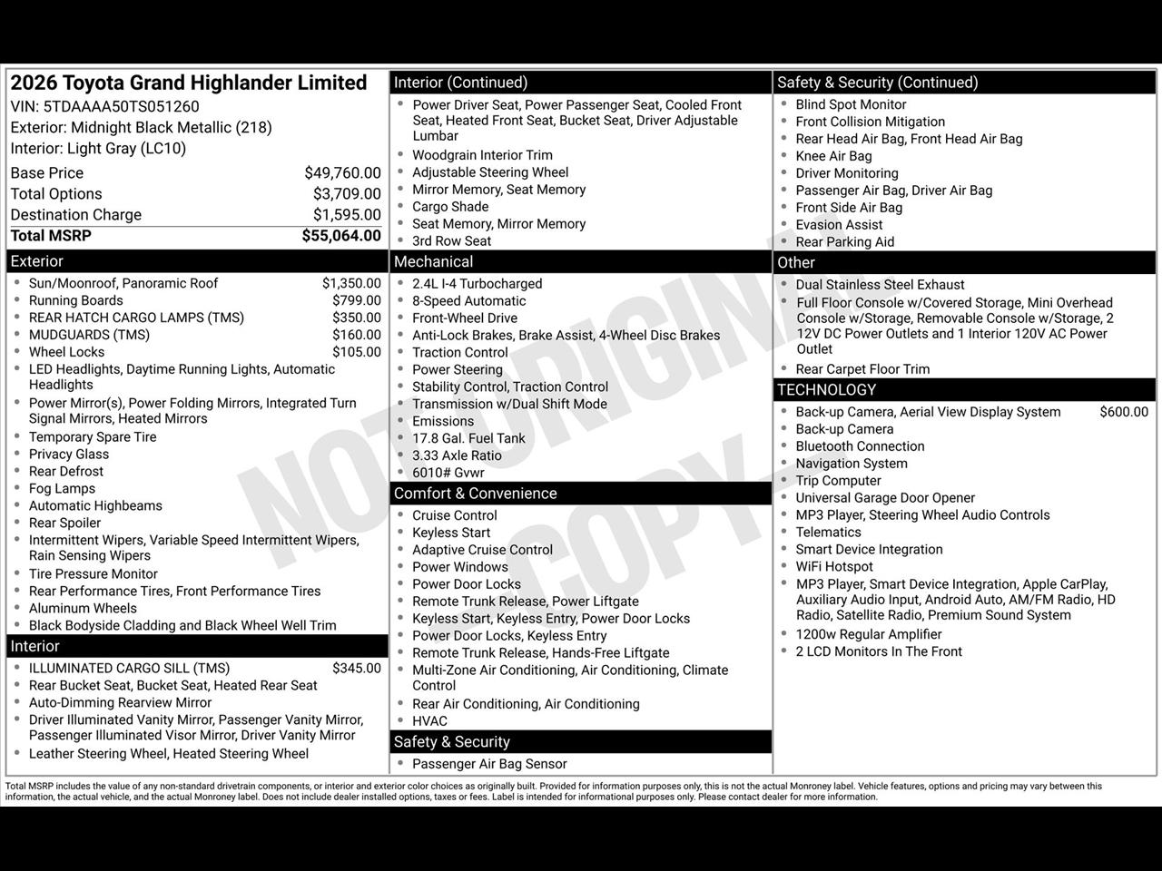 Toyota Grand Highlander Limited 2026