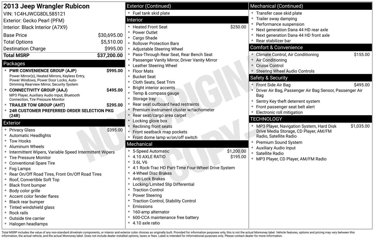 Jeep Wrangler Rubicon 4WD 2013