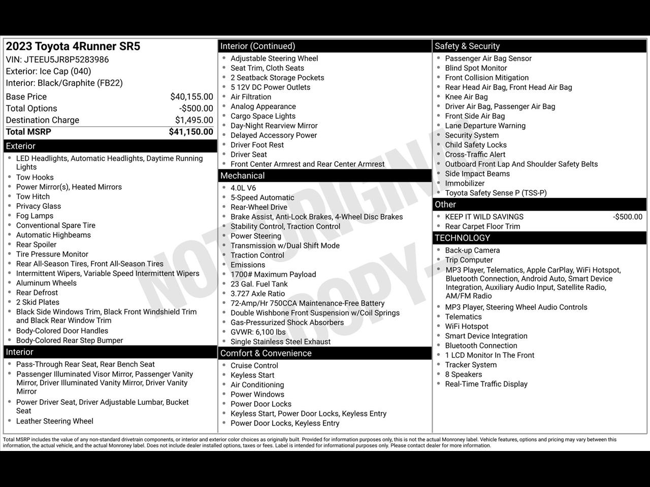 Toyota 4Runner SR5 2023
