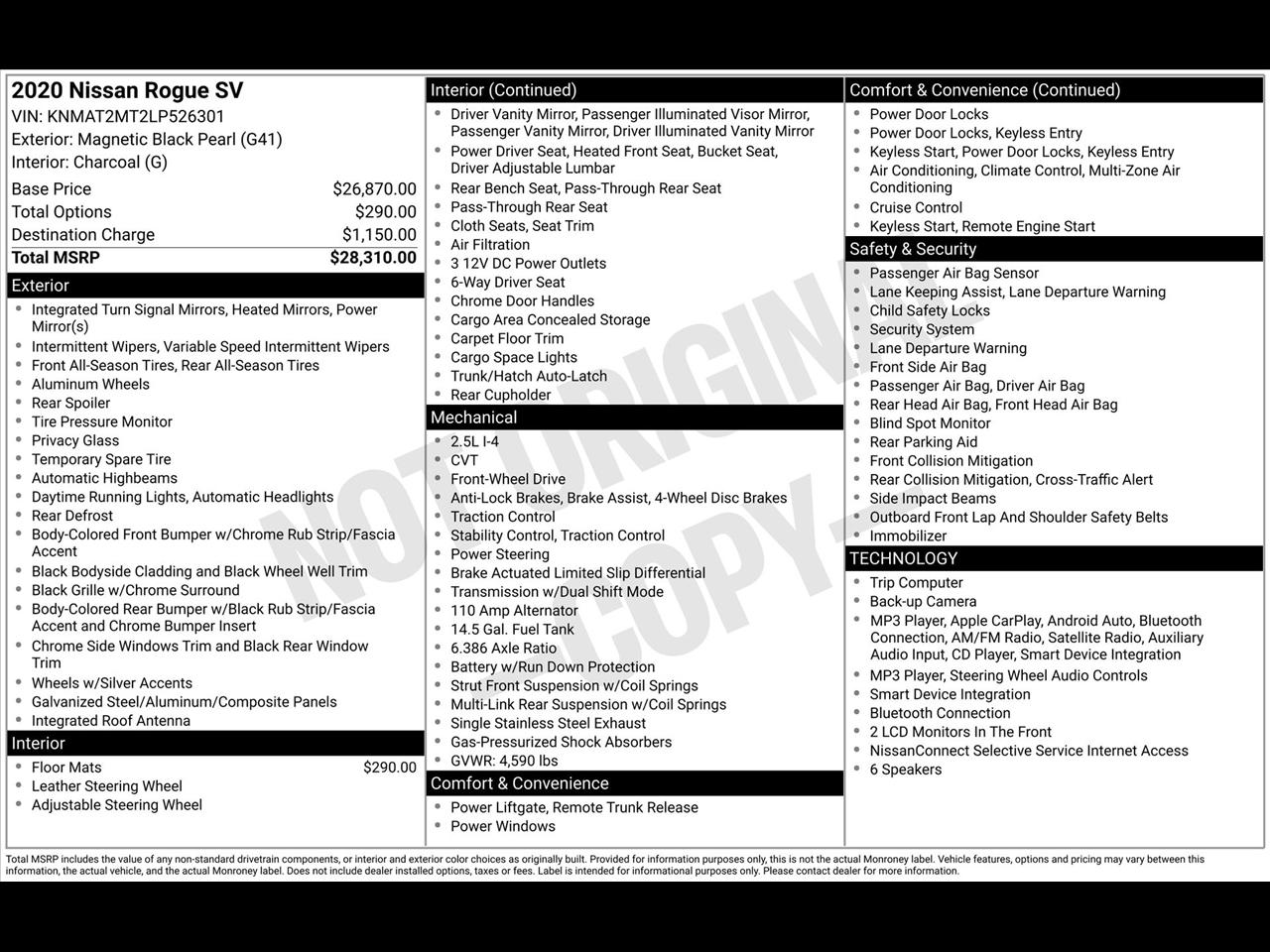 Nissan Rogue SV 2WD 2020