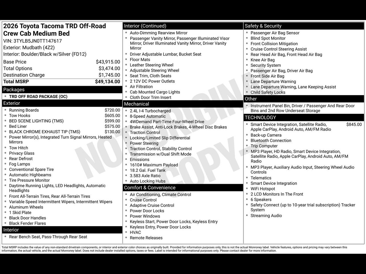 Toyota Tacoma TRD Sport Double Cab 4WD 2026