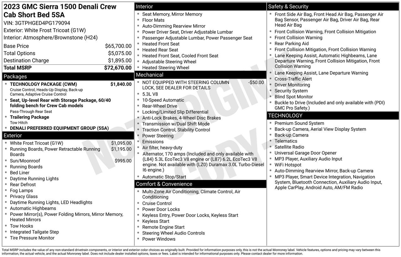 GMC Sierra 1500 Denali Crew Cab Short Box 2WD 2023