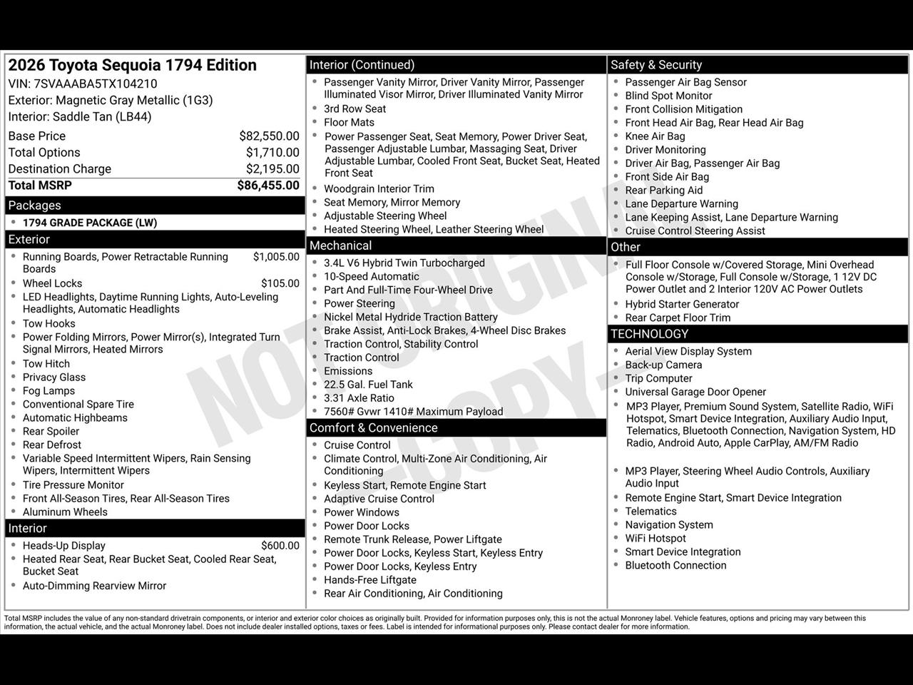 Toyota Sequoia TRD Pro 4WD 2026