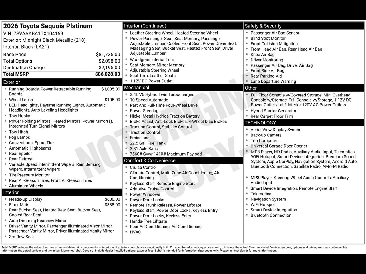 Toyota Sequoia TRD Pro 4WD 2026