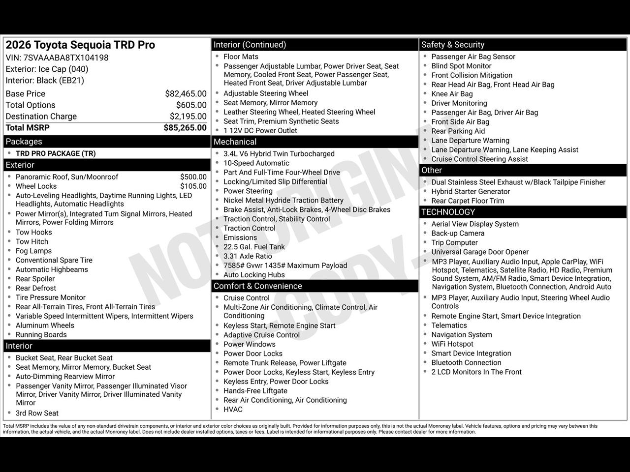 Toyota Sequoia TRD Pro 4WD 2026