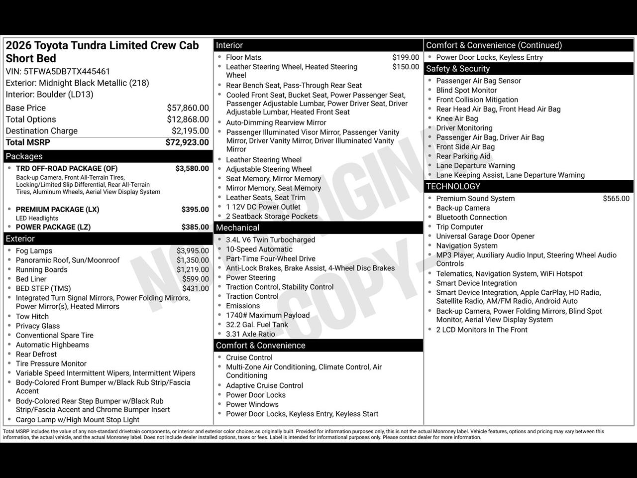 Toyota Tundra Limited CrewMax 4WD 2026