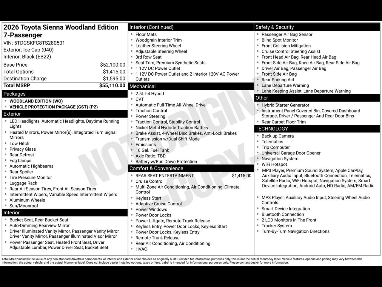 Toyota Sienna XLE AWD 2026