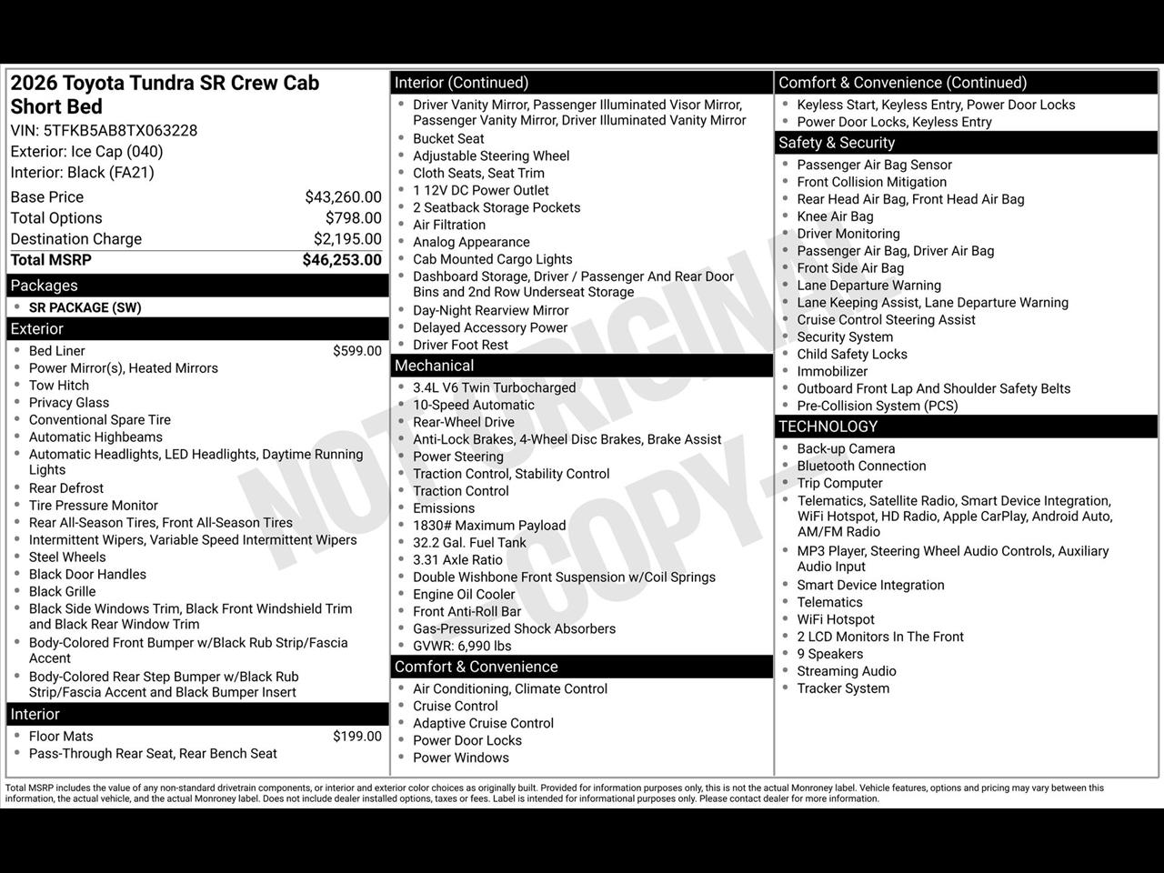 Toyota Tundra SR CrewMax 2WD 2026