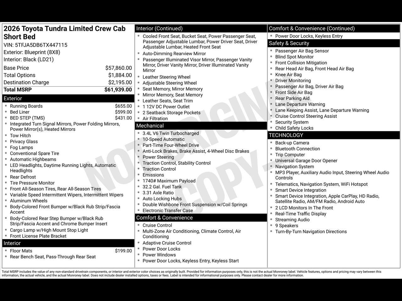 Toyota Tundra Limited CrewMax 4WD 2026