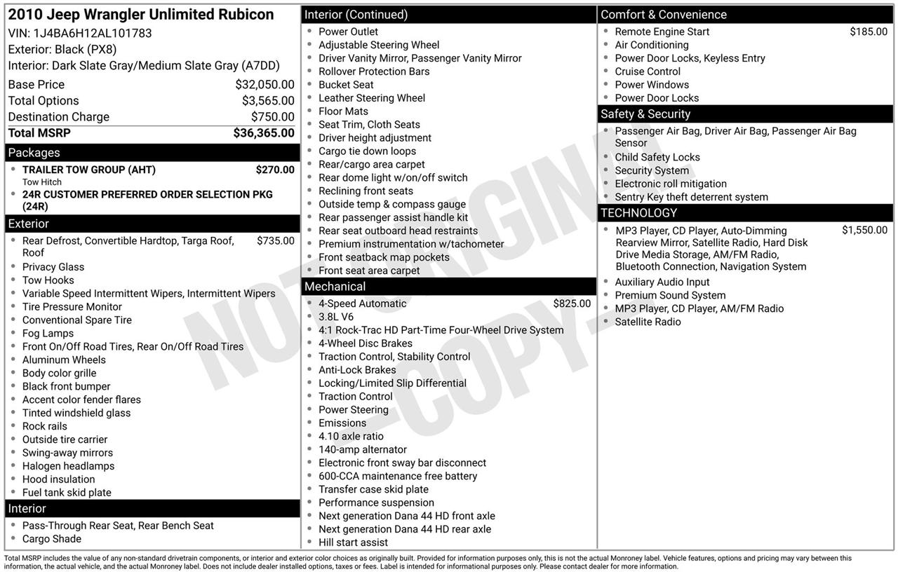 Jeep Wrangler Unlimited Rubicon 4WD 2010