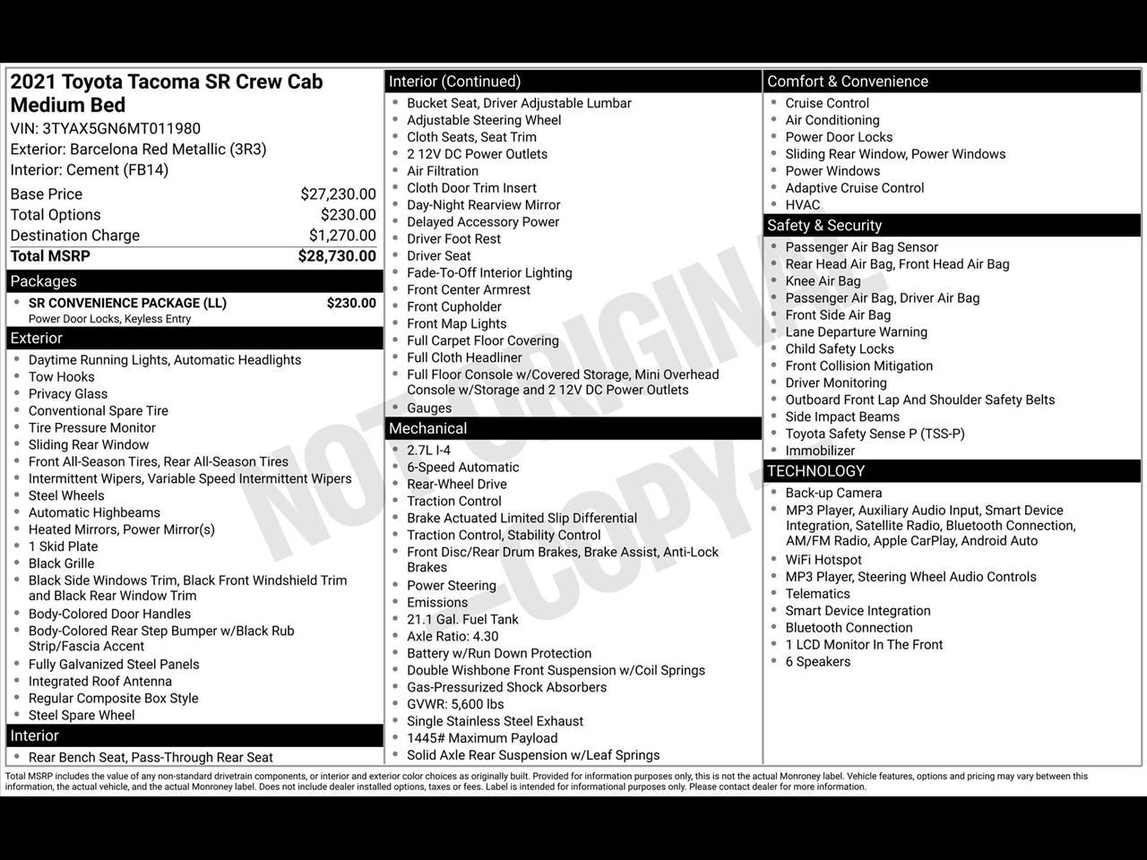 Toyota Tacoma SR5 Double Cab I4 2WD 2021