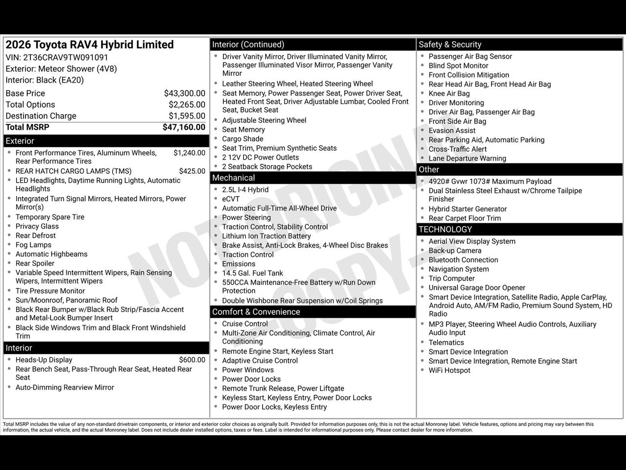 Toyota RAV4 Hybrid Limited AWD 2026