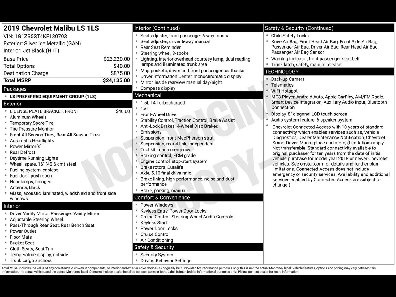 Chevrolet Malibu LS 2019