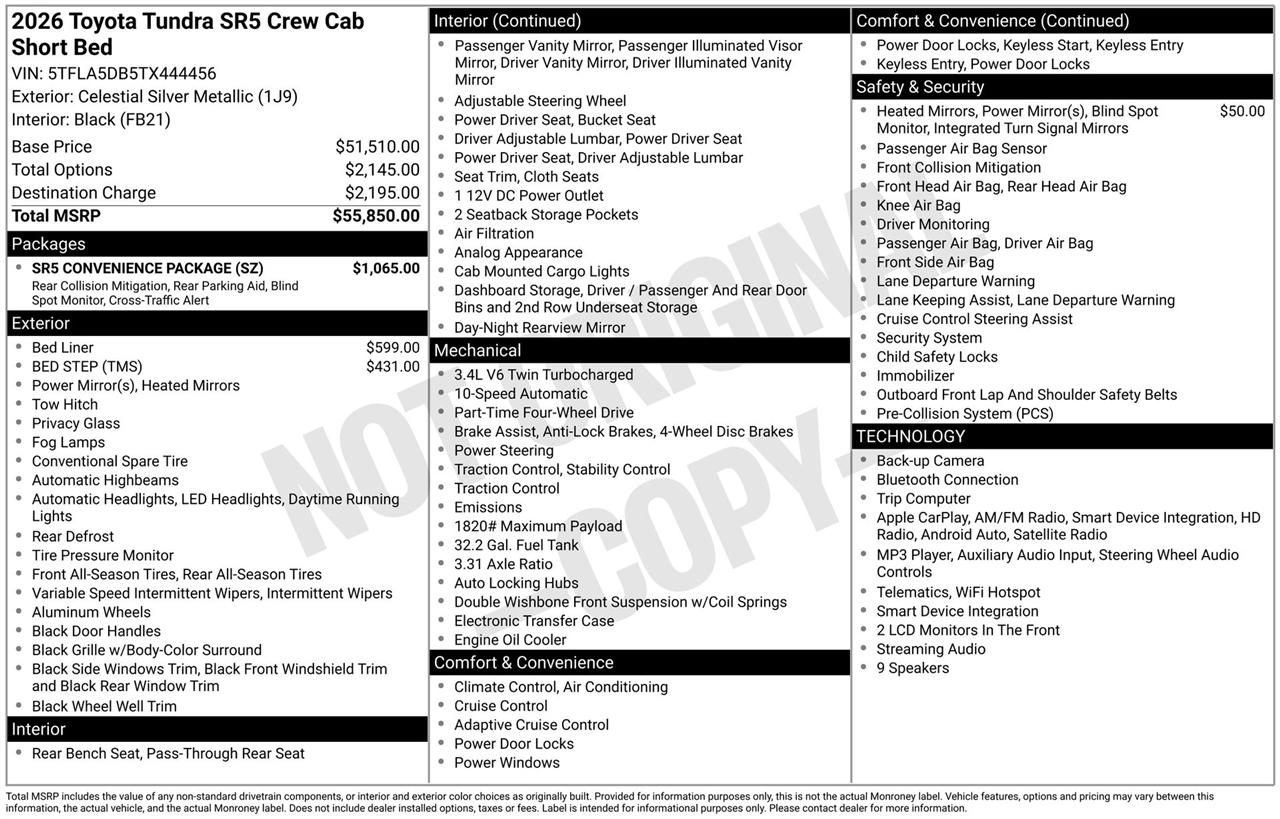 Toyota Tundra SR5 CrewMax 4WD 2026