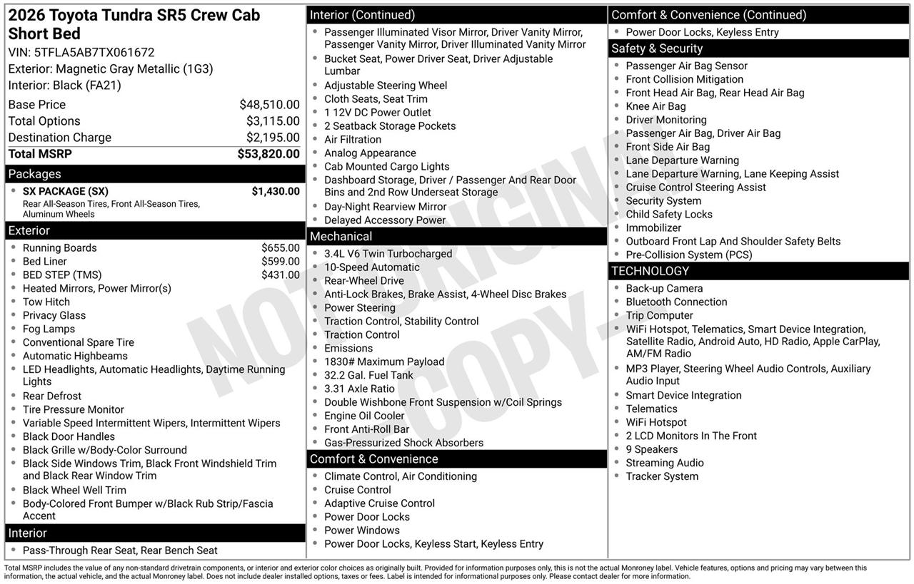 Toyota Tundra SR5 CrewMax 2WD 2026