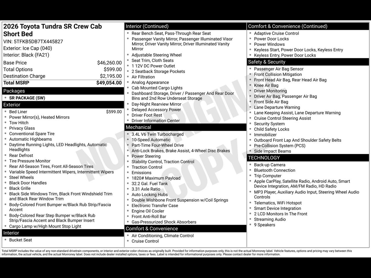 Toyota Tundra SR CrewMax 4WD 2026