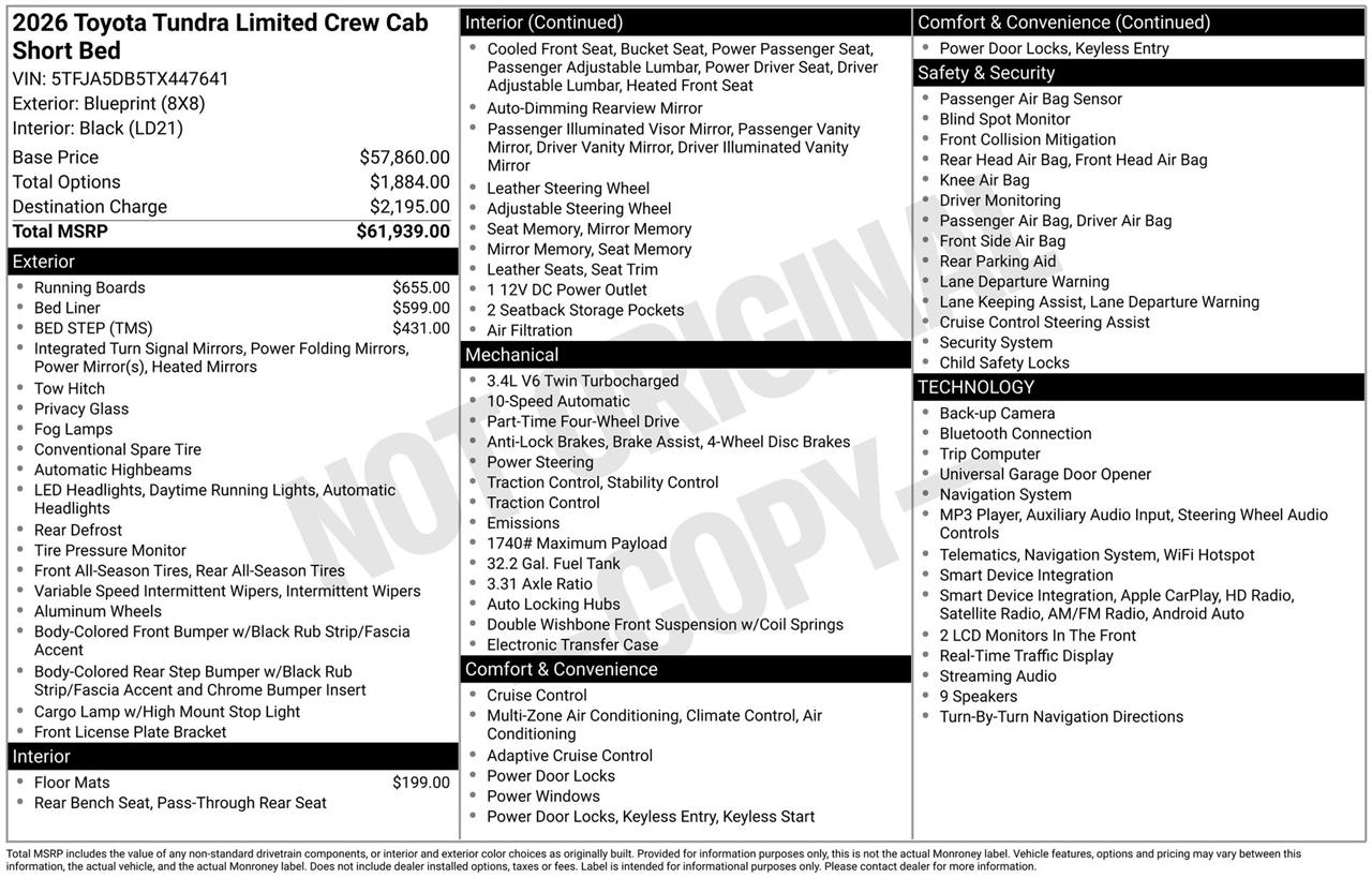 Toyota Tundra Limited CrewMax 4WD 2026