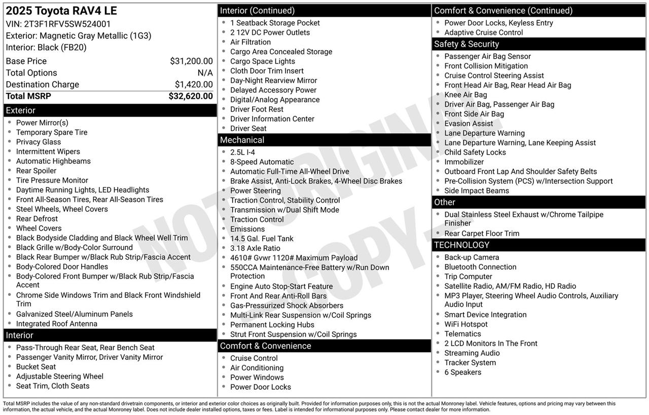 Toyota RAV4 LE AWD 2025