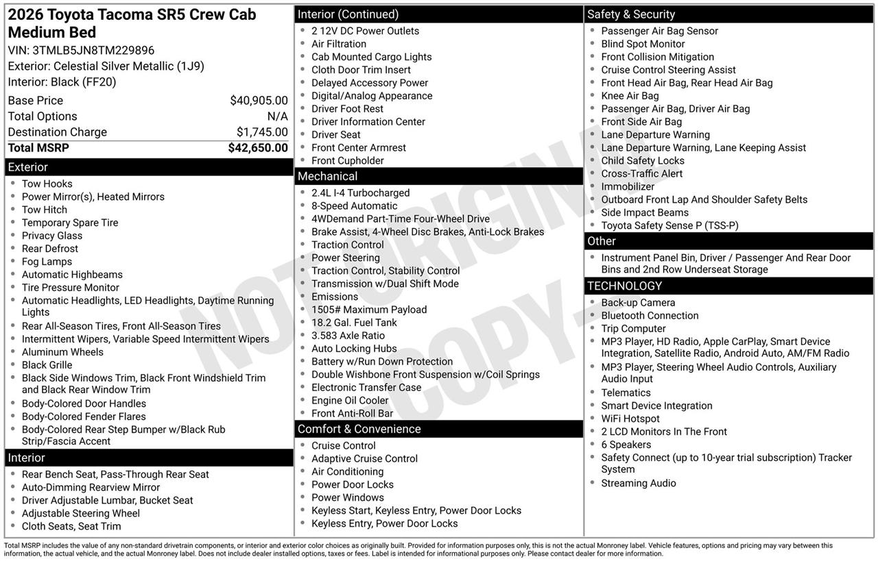 Toyota Tacoma TRD Sport Double Cab 4WD 2026