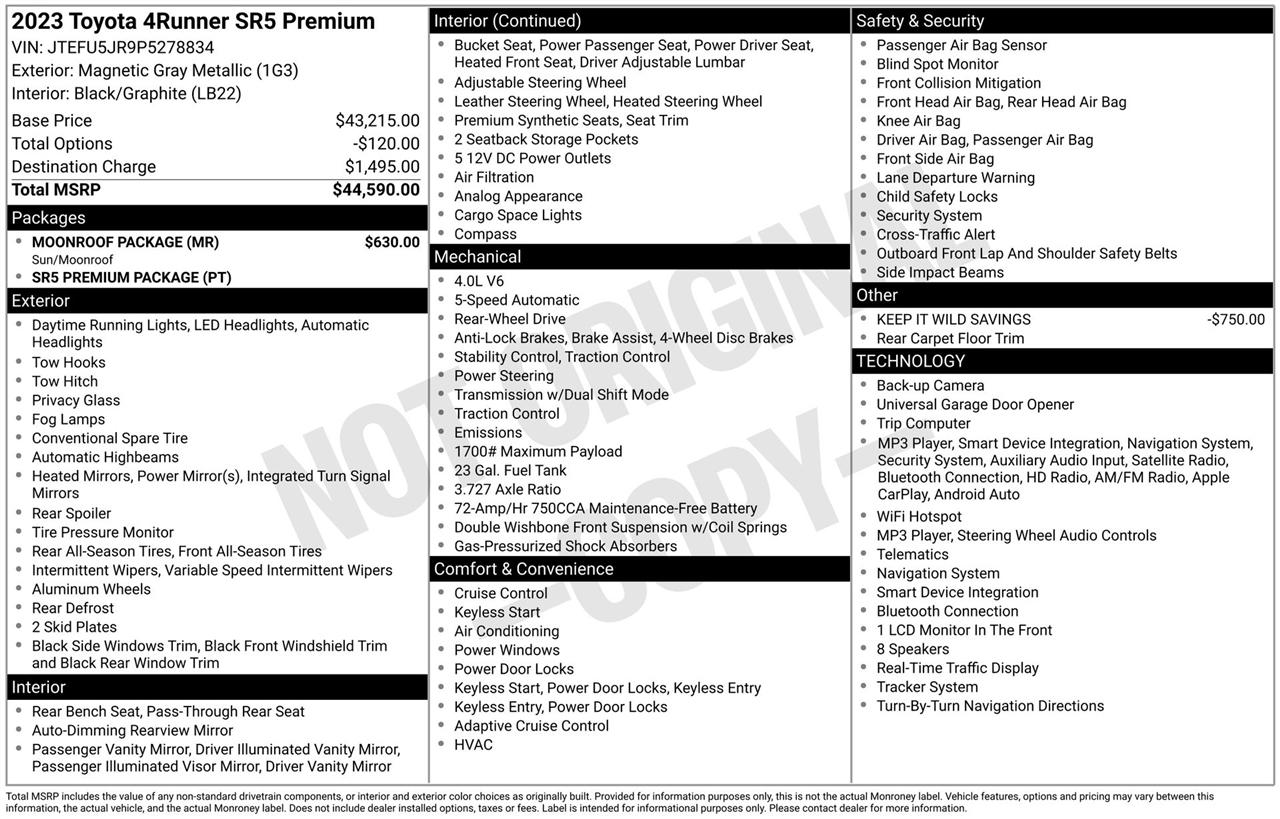 Toyota 4Runner SR5 Premium 2023