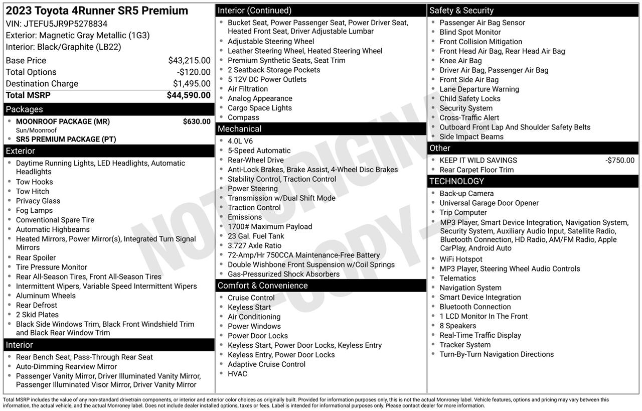 Toyota 4Runner SR5 Premium 2023