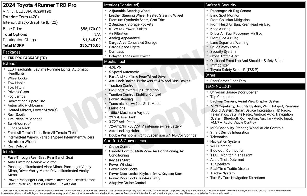 Toyota 4Runner TRD PRO 4WD 2024