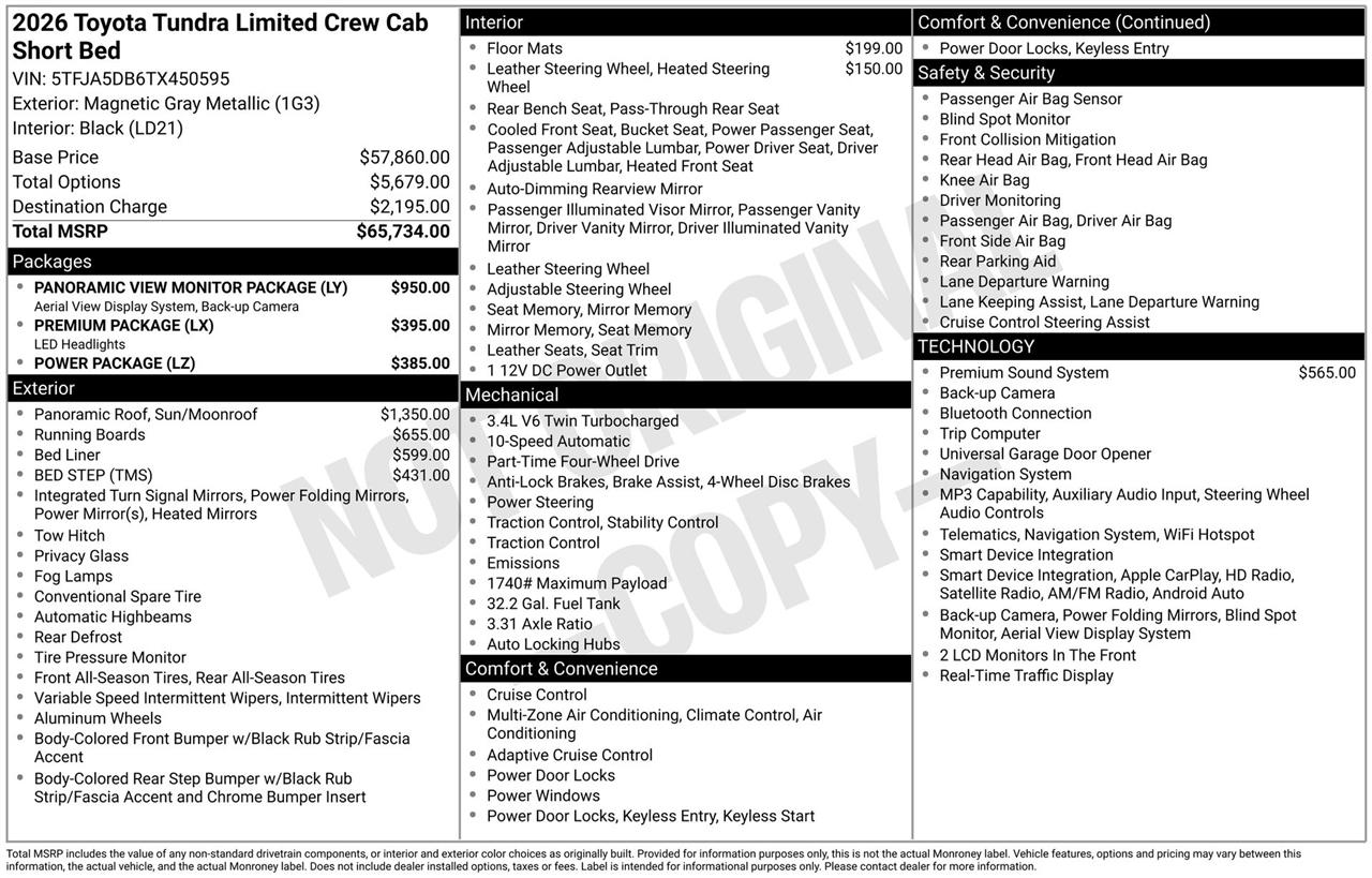 Toyota Tundra Limited CrewMax 4WD 2026