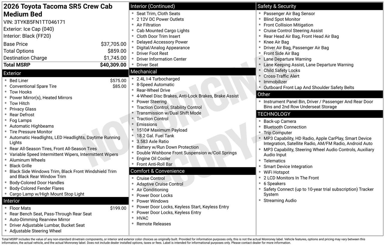 Toyota Tacoma TRD Sport Double Cab 2WD 2026