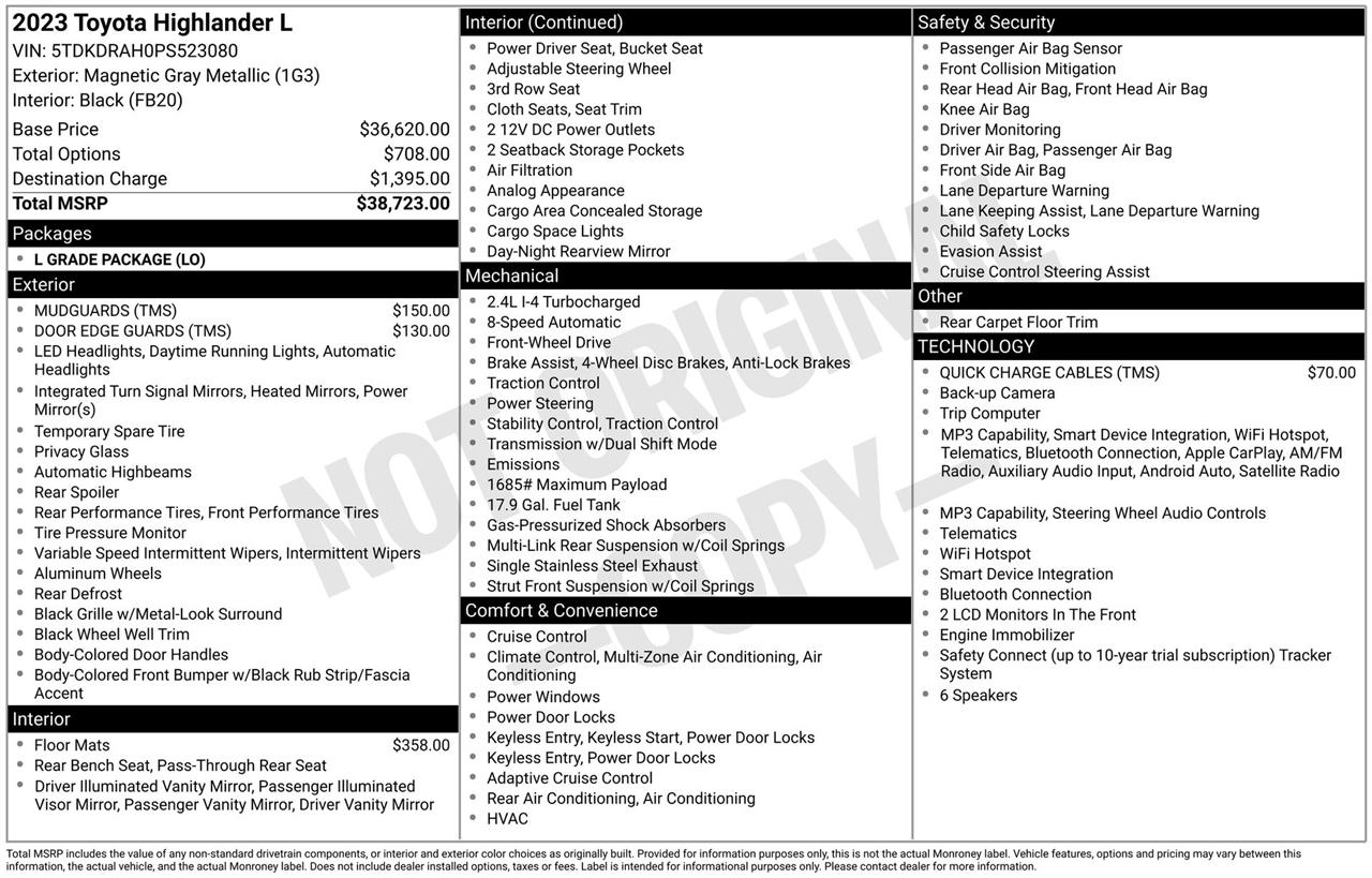 Toyota Highlander Others 2023
