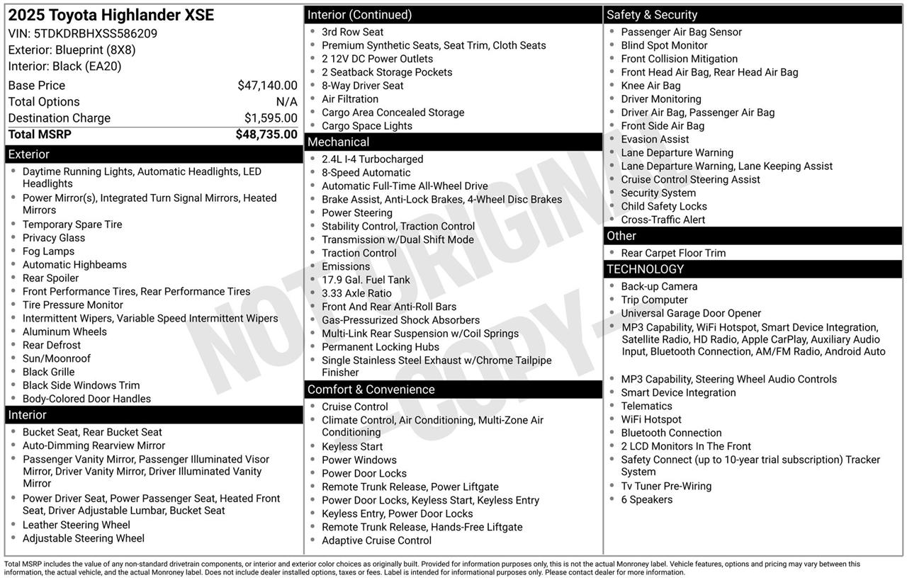 Toyota Highlander Limited AWD 2025