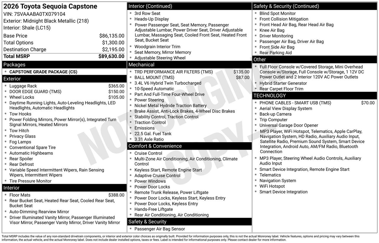 Toyota Sequoia TRD Pro 4WD 2026