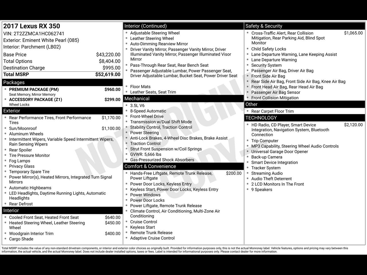 Lexus RX 350 FWD 2017