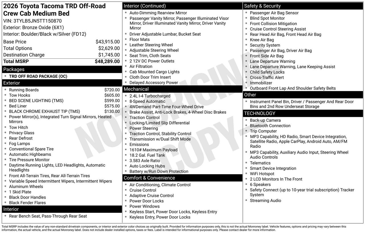 Toyota Tacoma TRD Sport Double Cab 4WD 2026