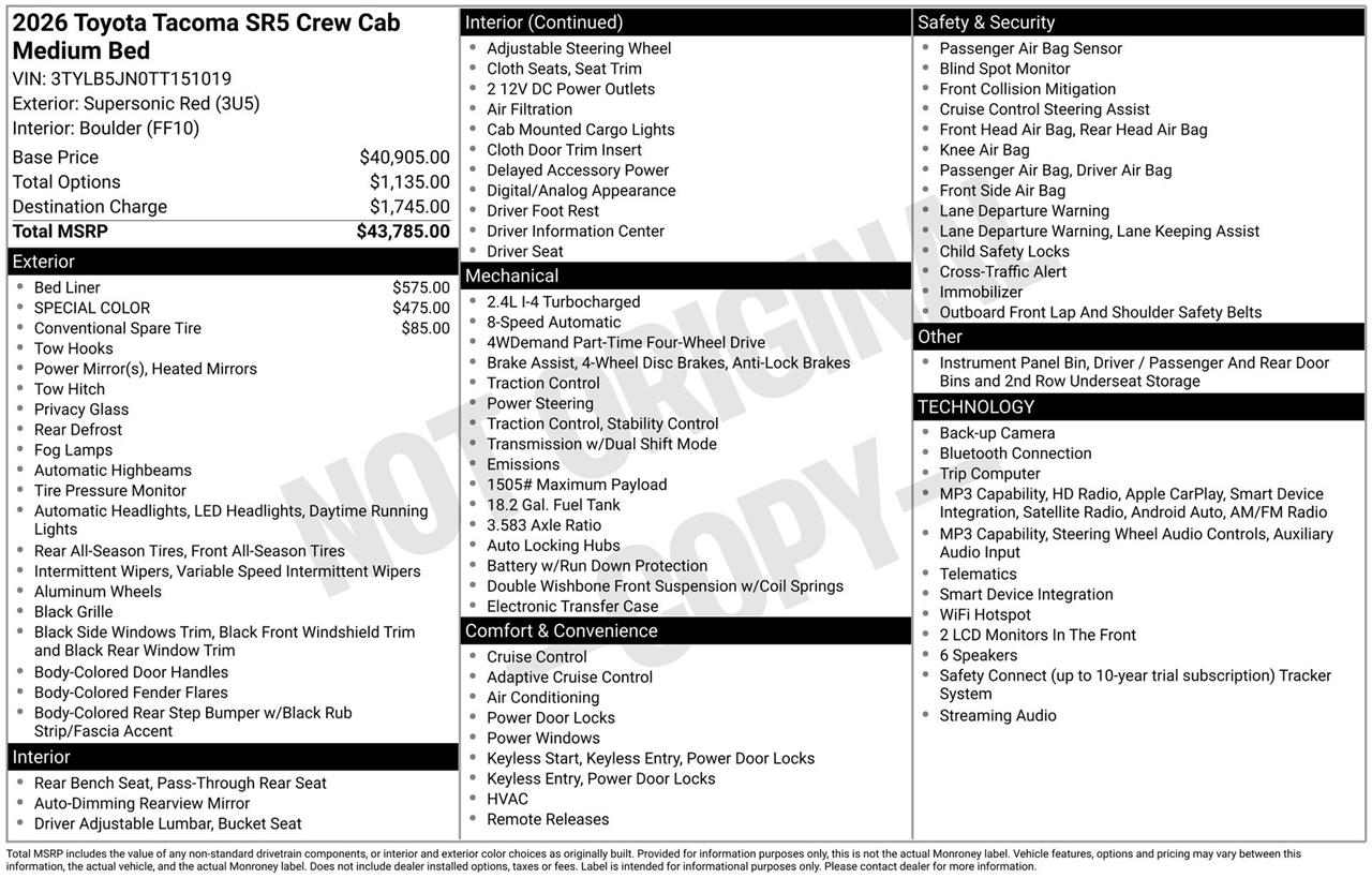 Toyota Tacoma TRD Sport Double Cab 4WD 2026