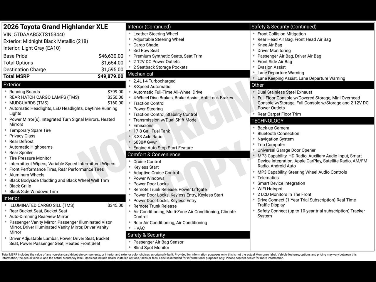 Toyota Grand Highlander XLE AWD 2026