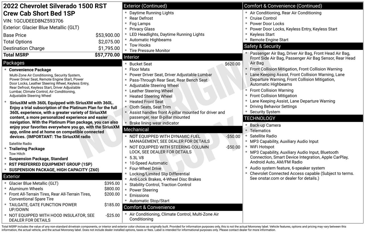 Chevrolet Silverado 1500 RST Crew Cab 4WD 2022