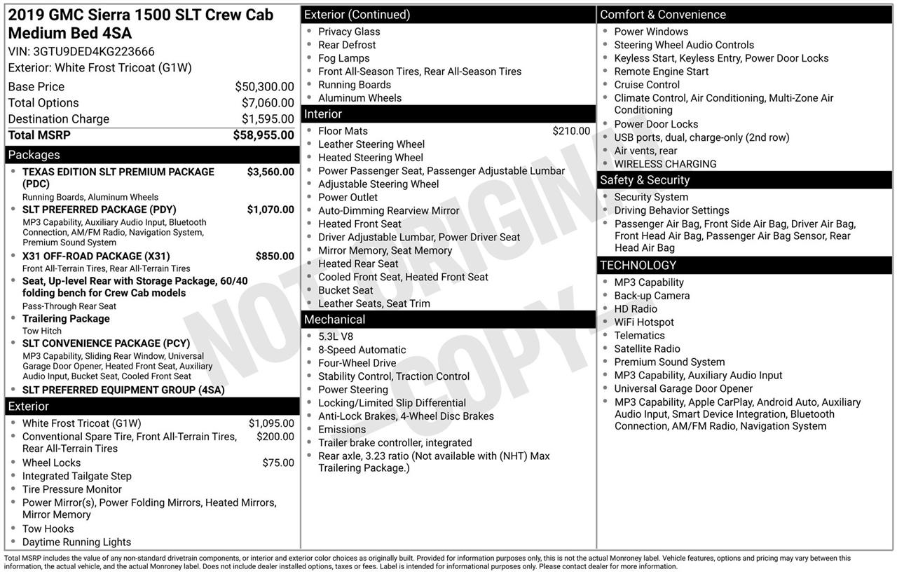 GMC Sierra 1500 SLT Crew Cab Long Box 4WD 2019