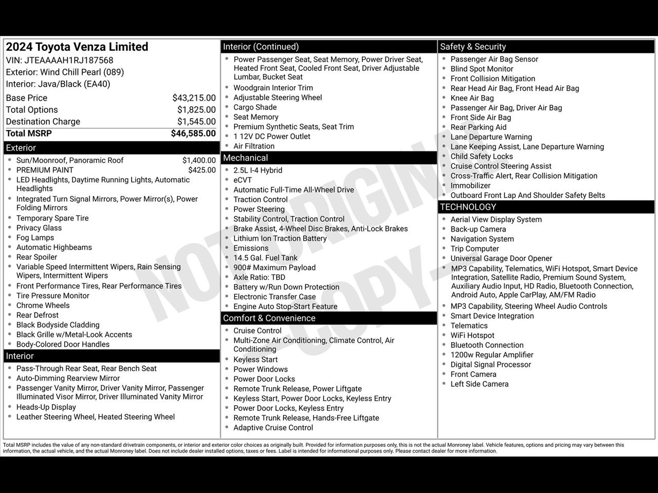 Toyota Venza Limited 2024