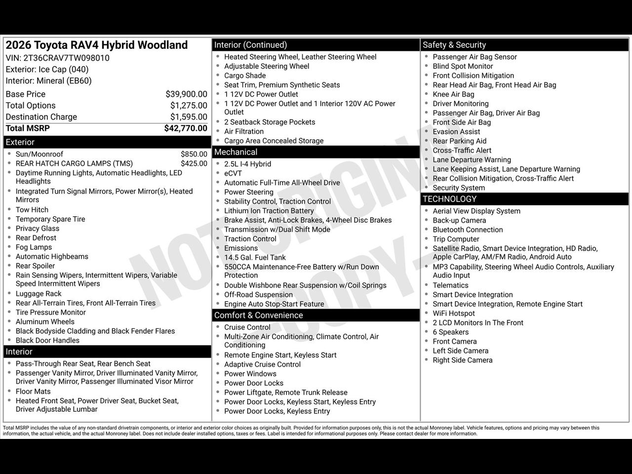 Toyota RAV4 Hybrid Woodland AWD 2026