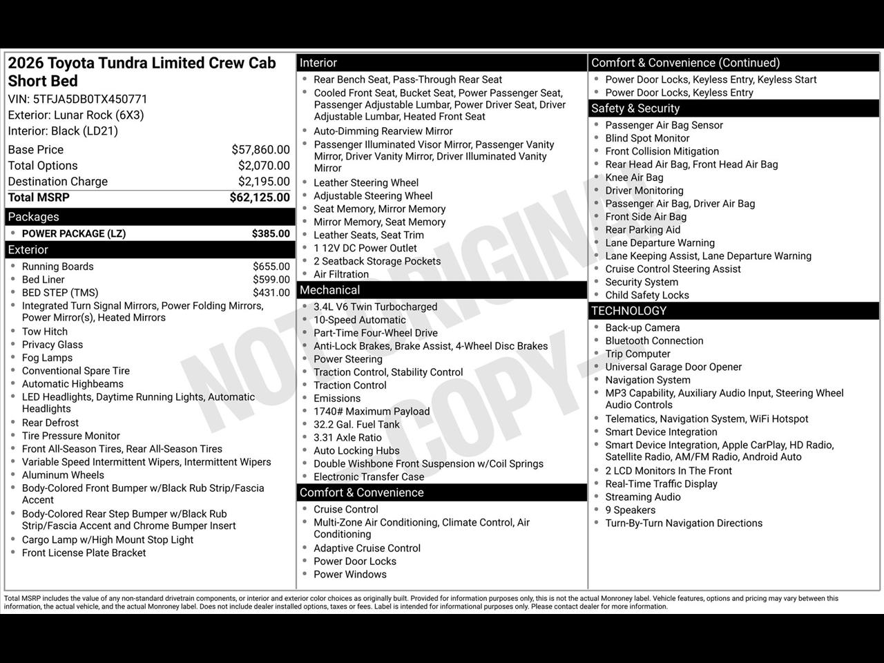 Toyota Tundra Limited CrewMax 4WD 2026