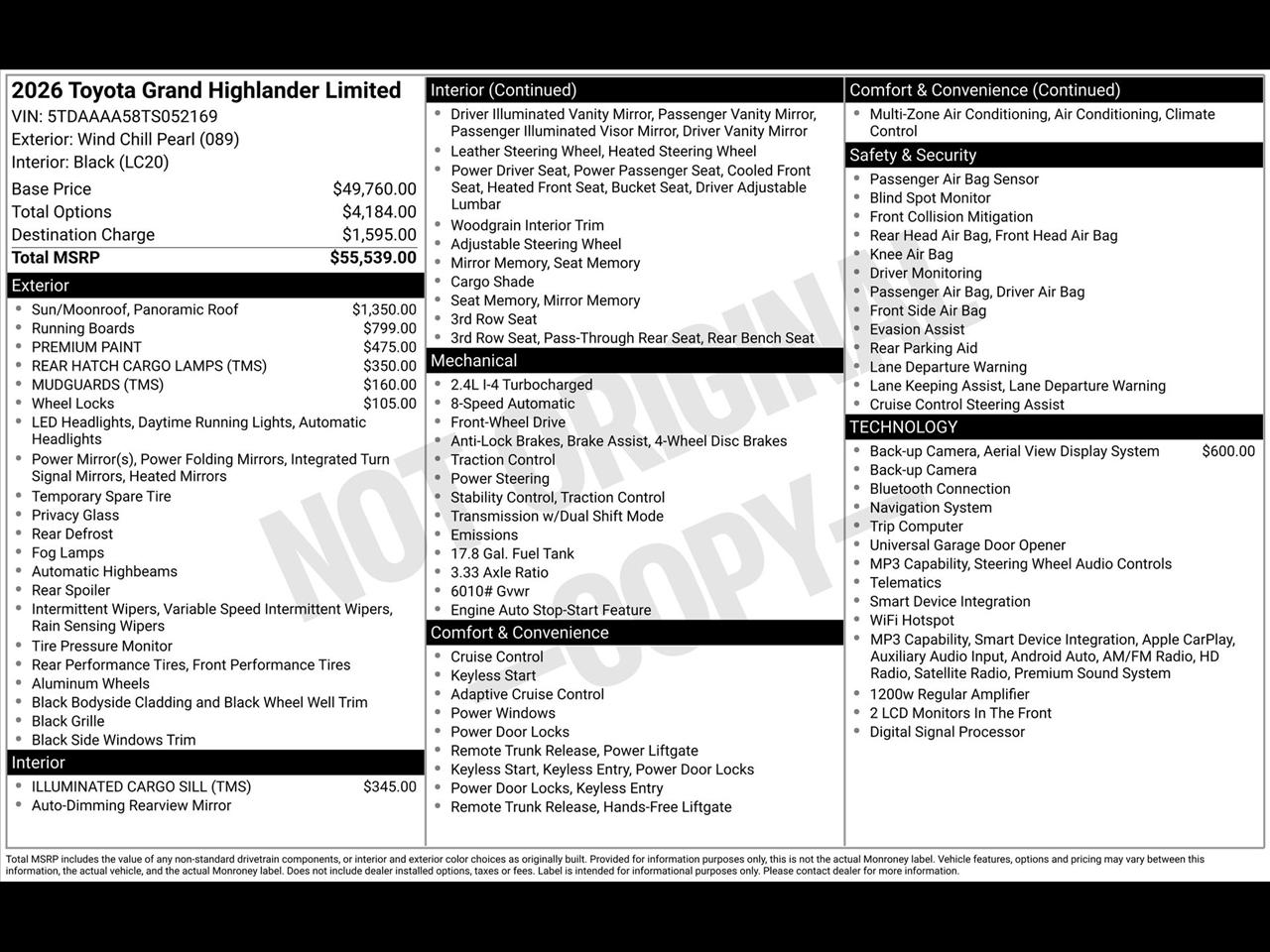 Toyota Grand Highlander Limited 2026