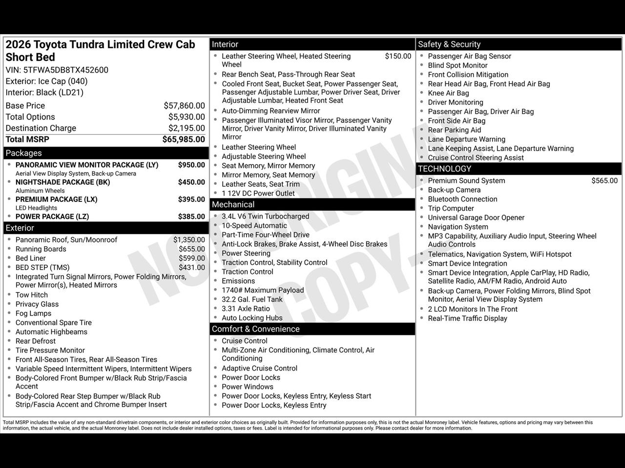 Toyota Tundra Limited CrewMax 4WD 2026
