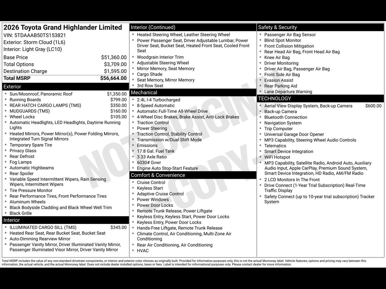 Toyota Grand Highlander Limited AWD 2026