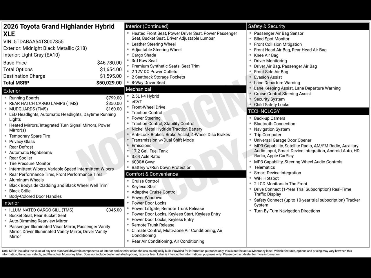 Toyota Grand Highlander Hybrid XLE 2026
