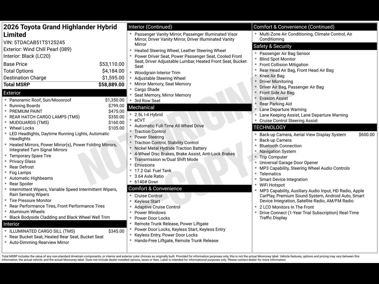 Toyota Grand Highlander Hybrid Limited AWD 2026