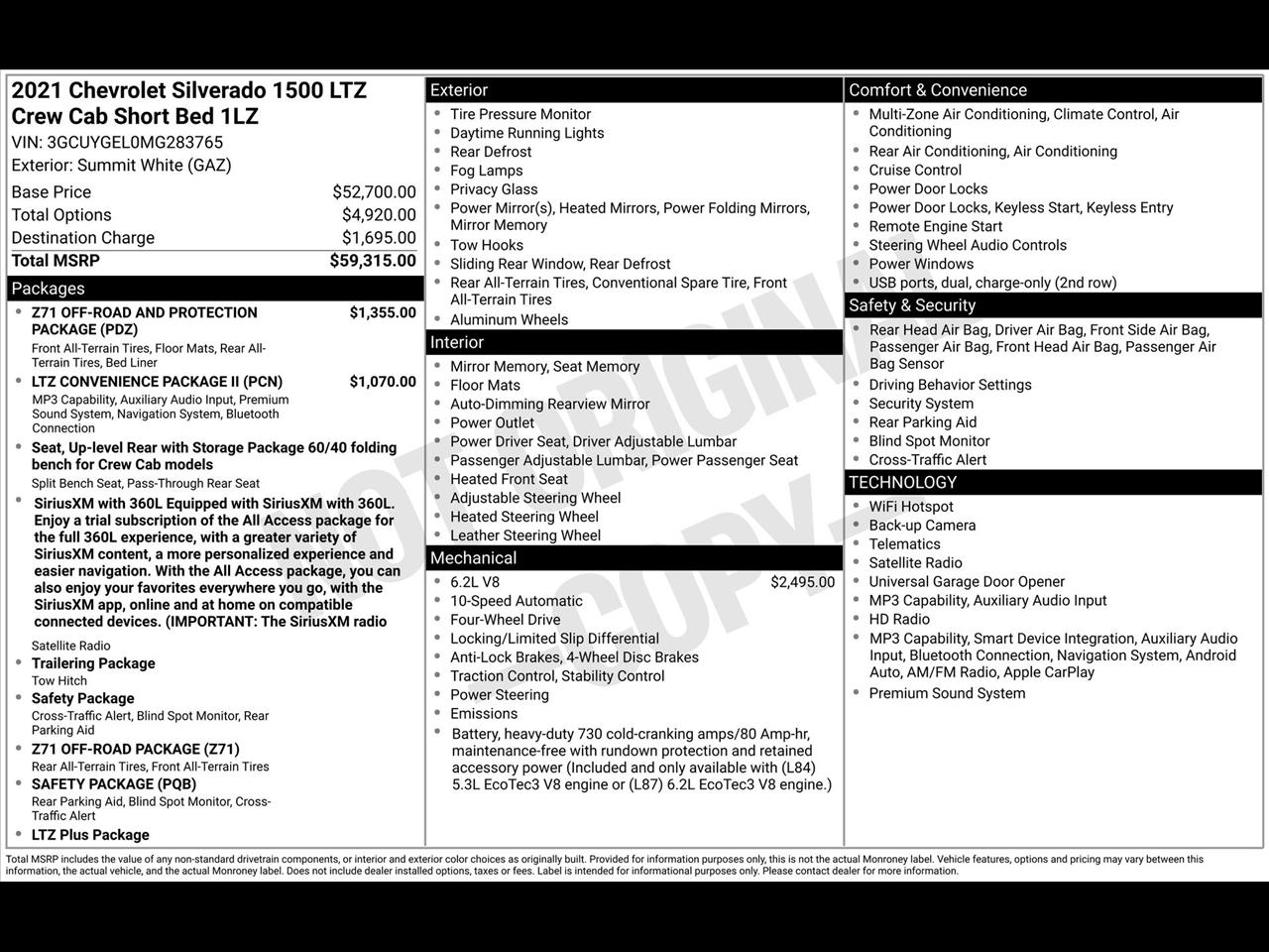 Chevrolet Silverado 1500 LTZ Crew Cab 4WD 2021