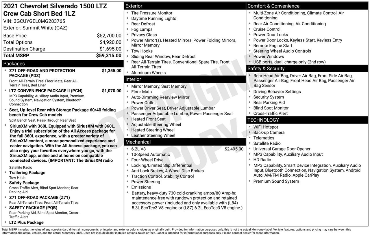 Chevrolet Silverado 1500 LTZ Crew Cab 4WD 2021