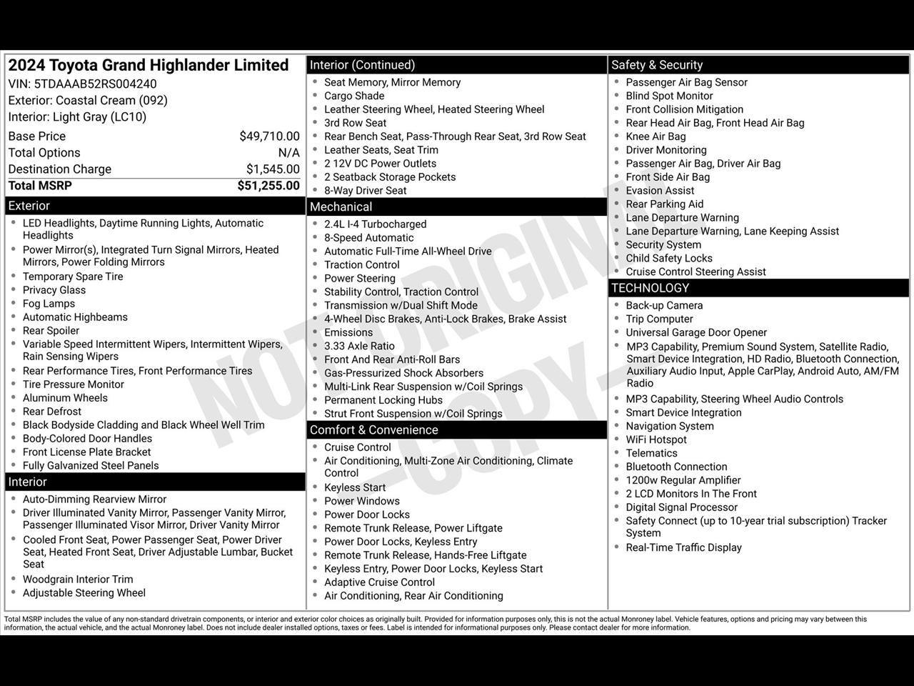 Toyota Grand Highlander Limited AWD 2024