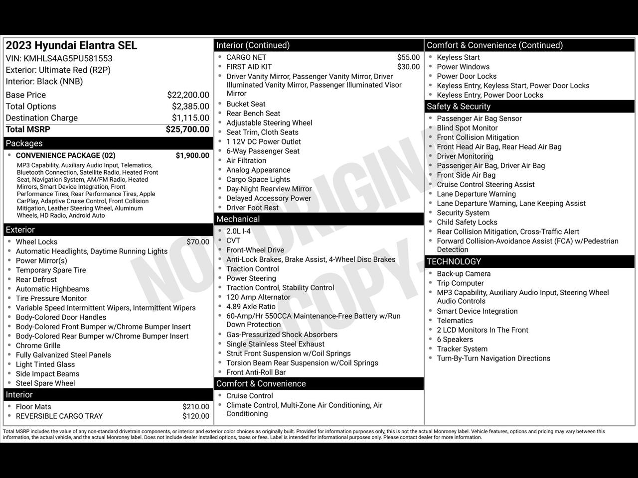 Hyundai Elantra SEL 2023