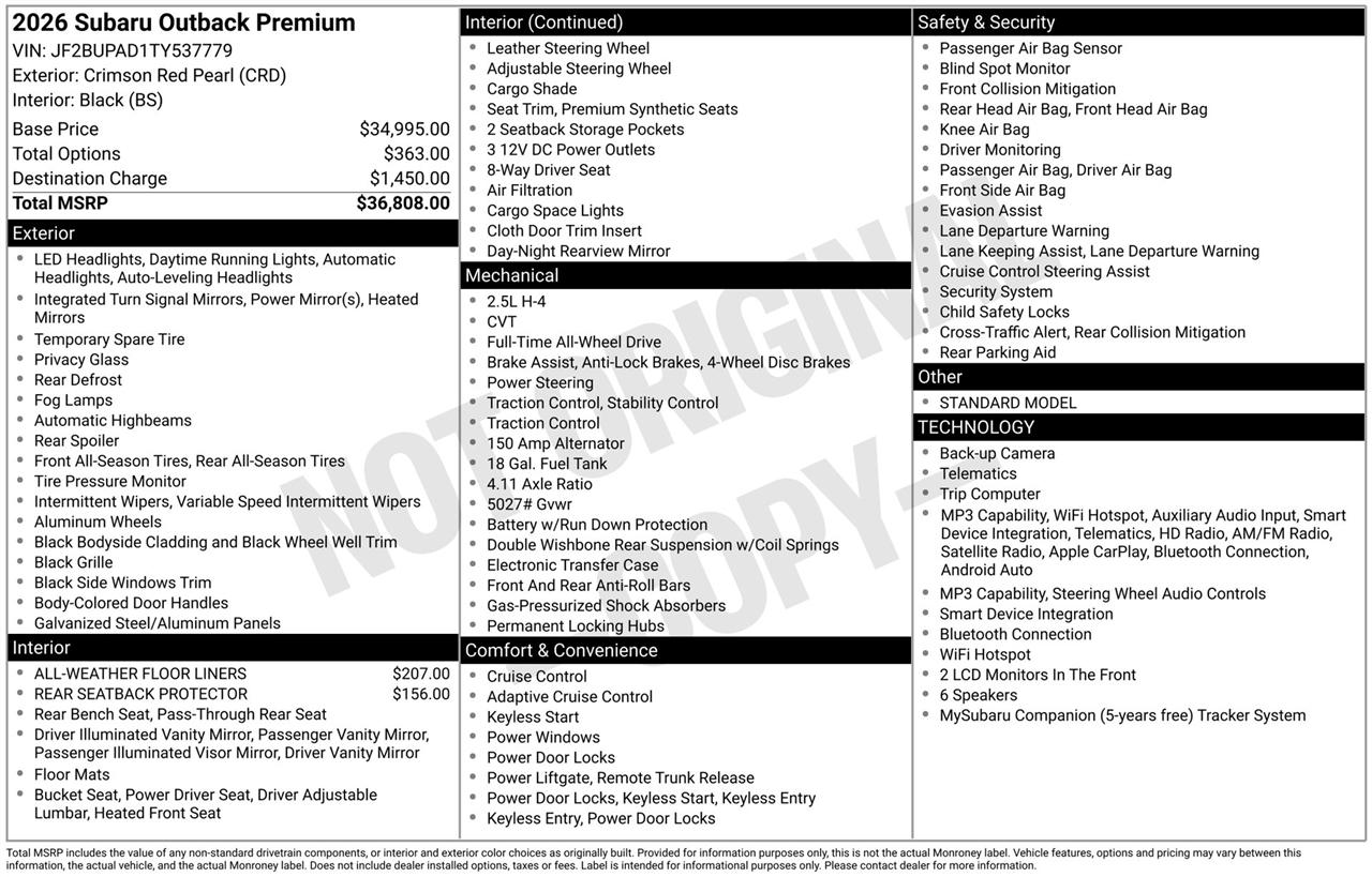 Subaru Outback Premium 2026